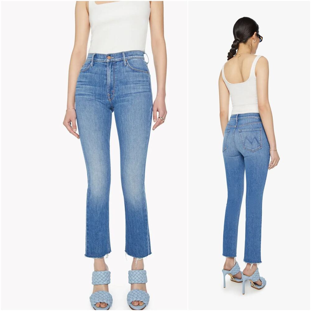 MOTHER denim Mid Rise Dazzler Ankle Fray New Shariff in Down sz 26
